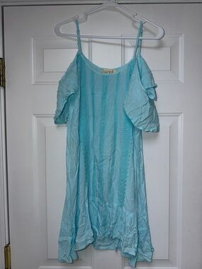 Beach By Exist Light Blue Cold-Shoulder Sundress